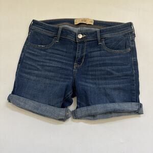 Hollister Jean Shorts Cuffed Low Rise Denim Boyshort‎ Womens 28 Inseam 7"